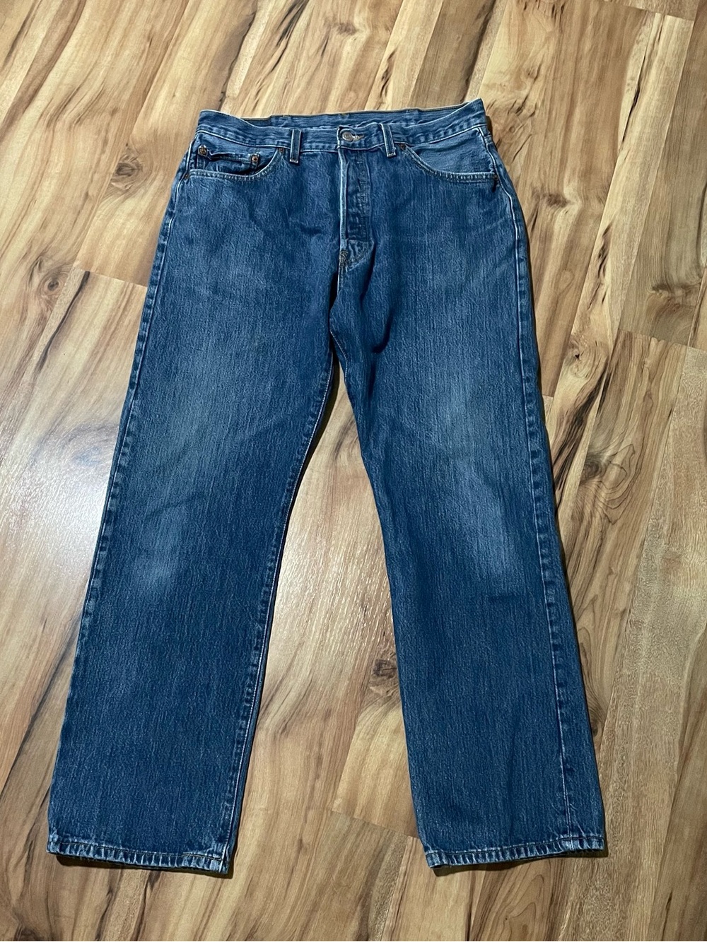 Y2K 2008 Levi's 501 Straight Leg Blue Jeans Mens Size 38 100% Cotton